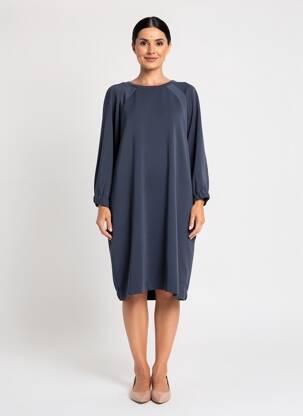 Rochie midi mâneci lungi mâneci lungi albastru YAYA femeie