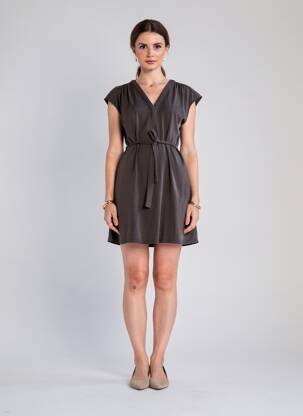 Rochie scurtă mâneci scurte mâneci scurte gri YAYA femeie