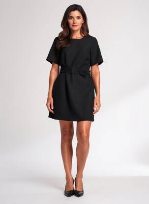 Rochie midi mâneci scurte mâneci scurte negru YAYA femeie