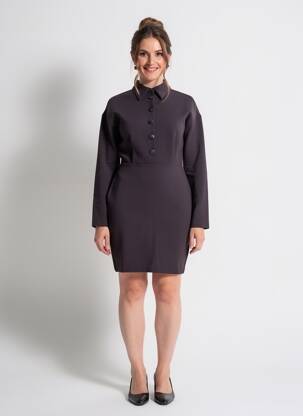 Rochie scurtă mâneci lungi mâneci lungi negru YAYA femeie