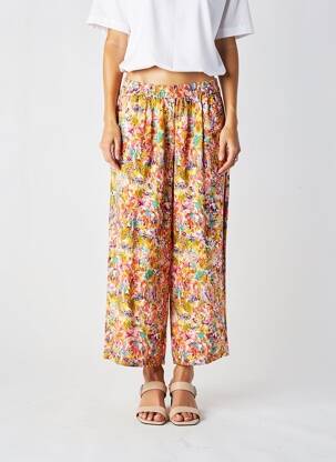 Pantalon drept țesătură crep mărime normală galben AGATHE & LOUISE femeie