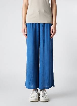 Pantalon larg țesătură crep mărime normală albastru AGATHE & LOUISE femeie