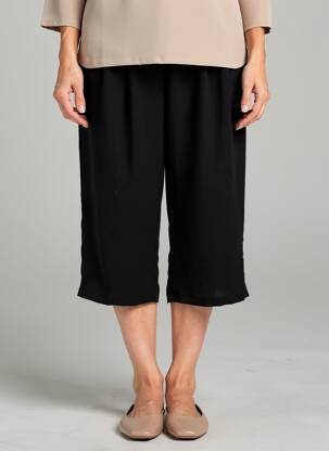 Pantalon trei sferturi croială dreaptă mărime normală negru ATLANTA femeie