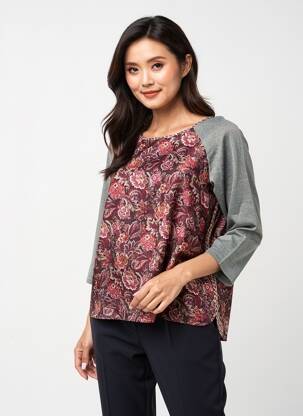 Top mâneci lungi mâneci lungi gri ELENA MIRO femeie