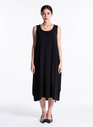 Rochie midi fără mâneci fără mâneci negru OZAI N KU femeie