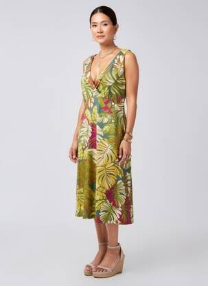Rochie midi fără mâneci fără mâneci verde SURKANA femeie