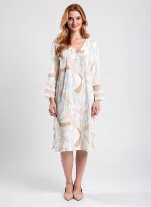 Rochie midi mâneci 3/4 mâneci 3/4 alb ELISA CAVALETTI femeie