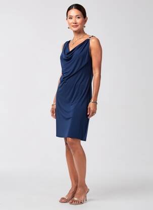 Rochie scurtă fără mâneci fără mâneci albastru VANIA femeie