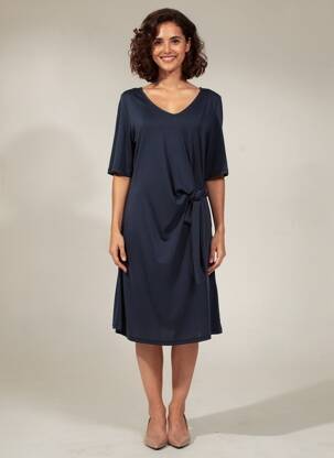 Rochie midi mâneci scurte mâneci scurte albastru ÉTYMOLOGIE femeie