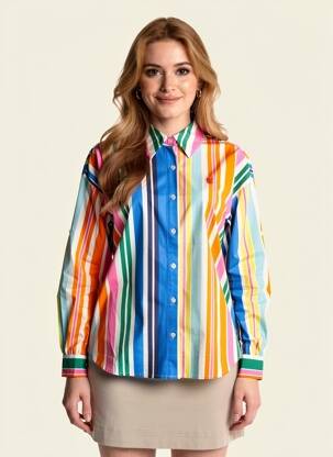 Cămașă mâneci lungi mâneci lungi albastru K-DESIGN femeie