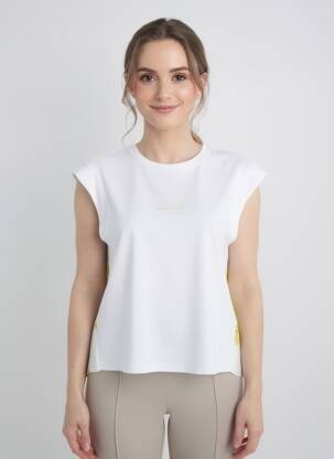 Tricou croială dreaptă mâneci scurte alb SPORTALM femeie