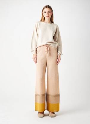 Pantalon drept elasticitate mărime normală roz TRICOT CHIC femeie