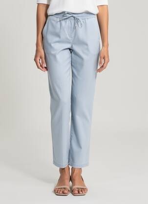 Pantalon slim talie elastică mărime normală albastru EVA KAYAN femeie