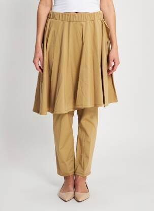 Pantalon slim talie elastică mărime normală maro KEDZIOREK femeie
