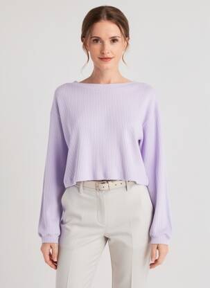 Top mâneci lungi mâneci lungi violet ELEVEN femeie