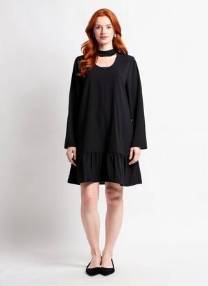 Rochie scurtă mâneci lungi mâneci lungi negru CHARLISE femeie