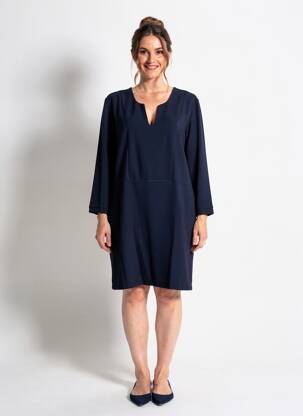 Rochie scurtă mâneci 3/4 mâneci 3/4 albastru PAKO LITTO femeie