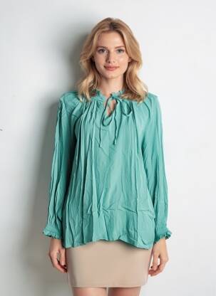 Bluză guler rotund mâneci lungi verde MARIE-SIXTINE femeie