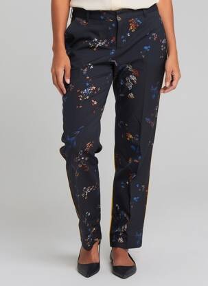 Pantalon chino închidere cu fermoar sub clapetă cu cârlig mărime normală negru OUI femeie