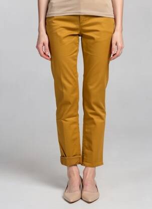 Pantalon chino elasticitate mărime normală galben HAPPY femeie