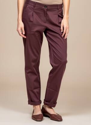 Pantalon chino închidere cu fermoar sub clapetă cu nasturi mărime normală violet TINSELS femeie