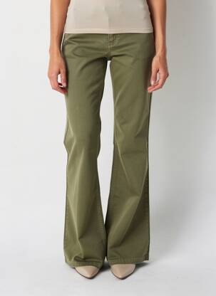 Pantalon evazat elasticitate mărime normală verde HAPPY femeie
