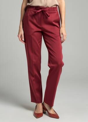 Pantalon drept talie elastică mărime normală roșu GRACE & MILA femeie