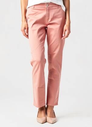 Pantalon chino elasticitate mărime normală roz I.CODE (By IKKS) femeie
