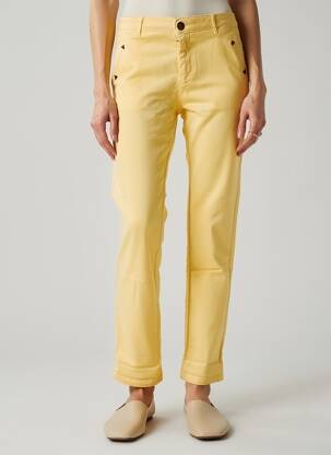 Pantalon chino elasticitate mărime normală galben HOD femeie