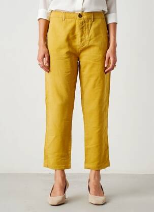 Pantalon 7/8 talie elastică mărime normală galben HOD femeie