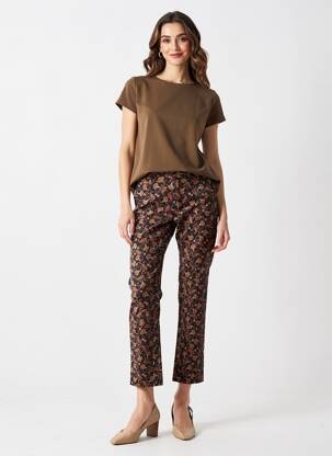 Pantalon 7/8 elasticitate mărime normală negru HOD femeie