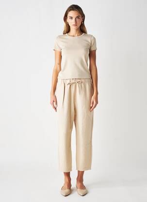 Pantalon 7/8 talie elastică mărime normală bej HARRIS WILSON femeie