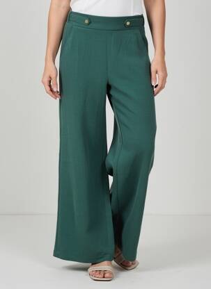 Pantalon larg țesătură poplin mărime normală verde TIFFOSI femeie