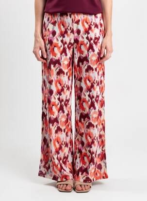 Pantalon larg țesătură crep mărime normală portocalie GARCIA femeie