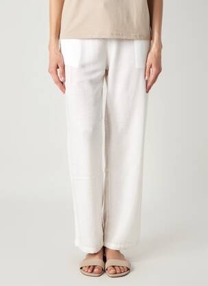 Pantalon drept țesătură poplin mărime normală alb ÉTYMOLOGIE femeie