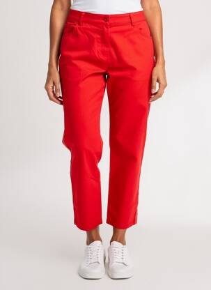 Pantalon 7/8 țesătură poplin mărime normală roșu ÉTYMOLOGIE femeie