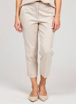 Pantalon 7/8 talie cu cleme mărime normală bej ICHI femeie