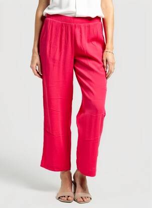 Pantalon 7/8 talie elastică mărime normală roz ICHI femeie