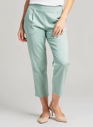 Pantalon 7/8 elasticitate mărime normală verde ICHI femeie