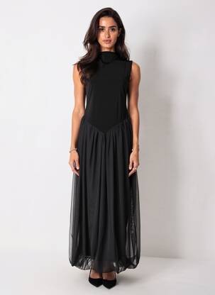 Rochie lungă fără mâneci fără mâneci negru J&H FASHION femeie