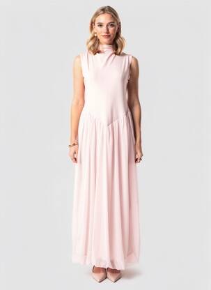 Rochie lungă fără mâneci fără mâneci roz J&H FASHION femeie