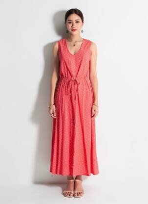 Rochie lungă fără mâneci fără mâneci roșu ÉTYMOLOGIE femeie