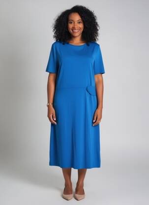 Rochie midi mâneci scurte mâneci scurte albastru STREET ONE femeie