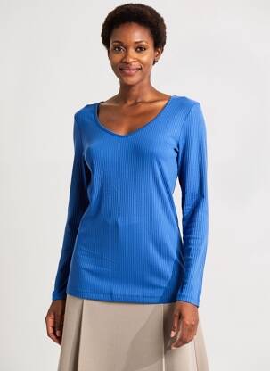 Tricou mâneci 3/4 mâneci 3/4 albastru STREET ONE femeie
