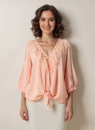 Bluză mâneci 3/4 mâneci 3/4 roz J&H FASHION femeie
