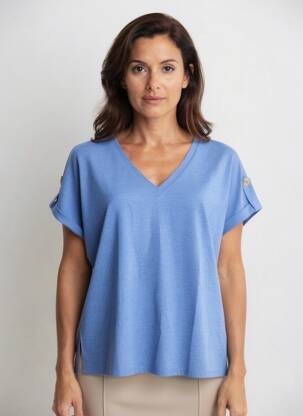 Tricou croială dreaptă fără mâneci albastru GARCIA femeie