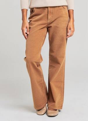 Pantalon evazat elasticitate mărime normală maro LAUREN VIDAL femeie