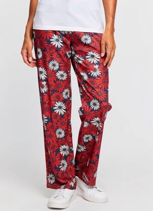Pantalon drept țesătură crep roșu LAUREN VIDAL femeie