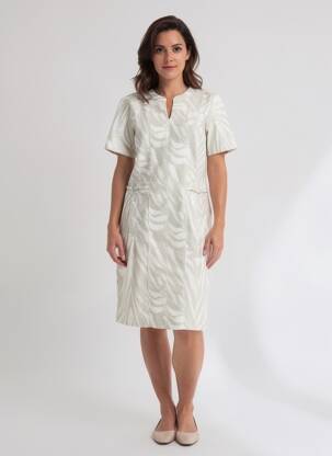 Rochie midi mâneci scurte mâneci scurte gri DIANE LAURY femeie