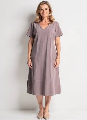 Rochie midi mâneci scurte mâneci scurte gri JEAN DELFIN femeie